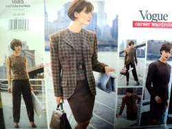 1685 EZ VOGUE JACKET; SLEEVELESS TOP; ,  DRESS,  BOTTOMS PATTERN 6-24 3 SIZES